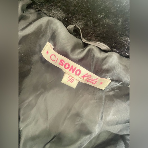 KIDS | CI SONO | Girls Black Puffer Jacket with Faux Fur Hood size L/12 - Picture 7 of 7